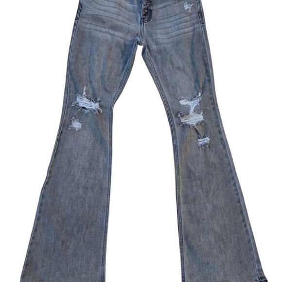 Kan Can Gray Flared Jeans - Picture 1 of 9